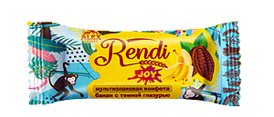 Мультизлаковая конфета Rendi Joy:банан с темной глазурью